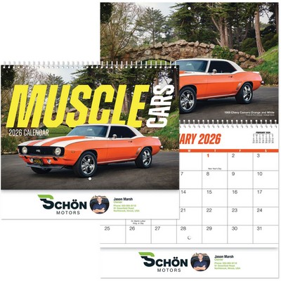 Full Colour Muscle Cars Spiral Wall Calendar