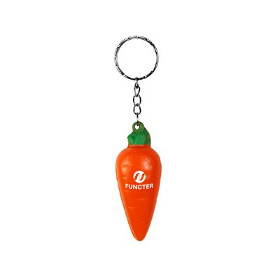PU Simulated Carrot Stress Reliever Ball Keychain