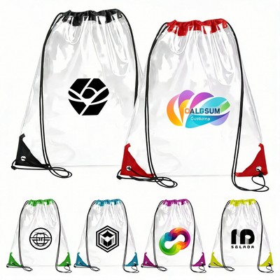 Custom Touchdown Clear Drawstring Backpack