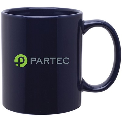 11 oz C-Handle Ceramic Mug (Navy Blue)
