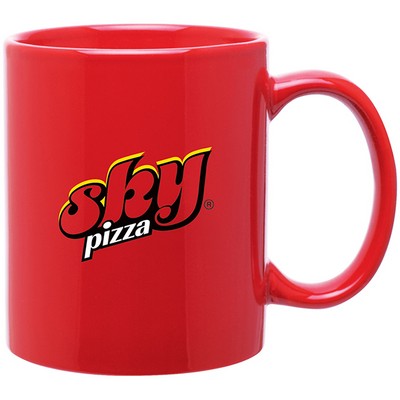 11 oz C-Handle Ceramic Mug (Red)