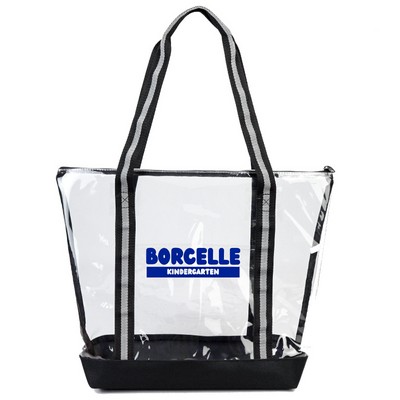 Eco Friendly Clear Beach Tote W/ Zipper