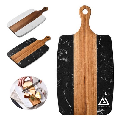 Wood Marble Chopping Serving Cheese Board